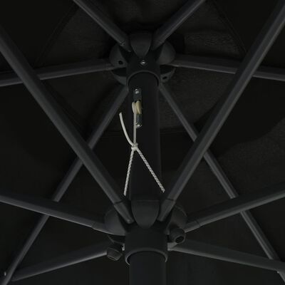vidaXL Sonnenschirm mit Aluminium-Mast 270 x 246 cm Schwarz