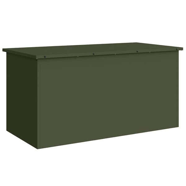 vidaXL Au&szlig;enlagerbox Olive Gr&uuml;n 100 x 50,5 x 50 cm Stahl