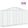 vidaXL Gabionen mit Hochbogen 30Stk. 200x30x100/120cm Verzinktes Eisen