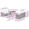 vidaXL Gartensofa-set mit Kissen 11 pcs Beige und Hellgrau Poly-Rattan