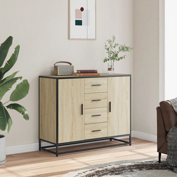 vidaXL Sideboard Sonoma-Eiche 92x35x76 cm Holzwerkstoff