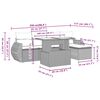 vidaXL 6-tlg. Garten-Sofagarnitur mit Kissen Schwarz Poly Rattan