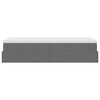 vidaXL Ottoman-Bett mit Matratze Dunkelgrau 90x190 cm Stoff