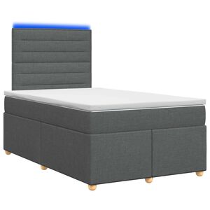 vidaXL Boxspringbett mit Matratze Dunkelgrau 120 x 190 cm Stoff
