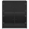 vidaXL Beistellschrank mit Glast&uuml;ren Schwarz 68x37x75,5 cm