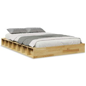 vidaXL Massivholzbett ohne Matratze 120x200 cm Eichenholz
