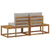 vidaXL Outdoor End Sofa mit Kissen 2 St&uuml;ck Nat&uuml;rlich und Hellgrau