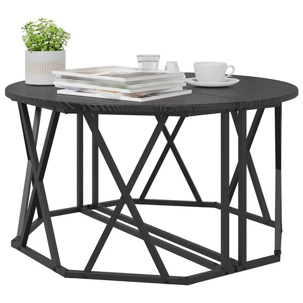 vidaXL Couchtisch Schwarz Eichen-Optik 80 x 80 x 42 cm