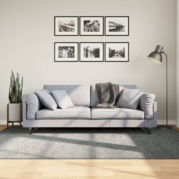 vidaXL Teppich Shaggy Hochflor Modern Gr&uuml;n 160x230 cm