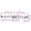 vidaXL Gartensofa-set mit Kissen 10 pcs Schwarz Stahl