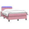 vidaXL Boxspringbett mit Matratze & LED Rosa 120x210 cm Samt