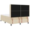 vidaXL LED Boxspringbett mit Matratze Creme 140 x 200 cm Stoff