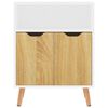 vidaXL Sideboard Wei&szlig; und Sonoma-Eiche 60x30x72 cm Holzwerkstoff