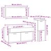 vidaXL Badezimmerm&ouml;bel-Set 4 pcs Schwarz Eichen-Optik Holzwerkstoff