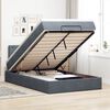 vidaXL Ottomane Bett mit Matratze & LEDs Dunkelgrau 120x190 cm Samt