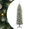 vidaXL K&uuml;nstlicher schlanker Weihnachtsbaum Gr&uuml;n und Wei&szlig; 180 cm