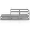 vidaXL 3-tlg. Garten-Lounge-Set Grau Massivholz Kiefer