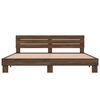 vidaXL Bettgestell Braun Eichen-Optik 180x200 cm Holzwerkstoff Metall