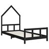 vidaXL Kinderbett Schwarz 90x200 cm Massivholz Kiefer
