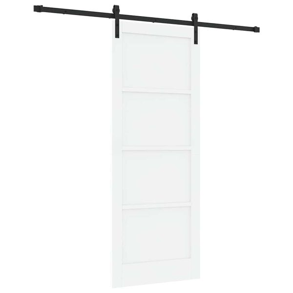 vidaXL Schiebet&uuml;r Wei&szlig; 83 x 211 cm Massives Kiefernholz