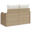 vidaXL Gartensofa mit Kissen Beige 121 x 62 x 69cm Poly-Rattan