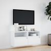 vidaXL TV-Wandschrank mit LED-Beleuchtung Wei&szlig; 100x31x45 cm