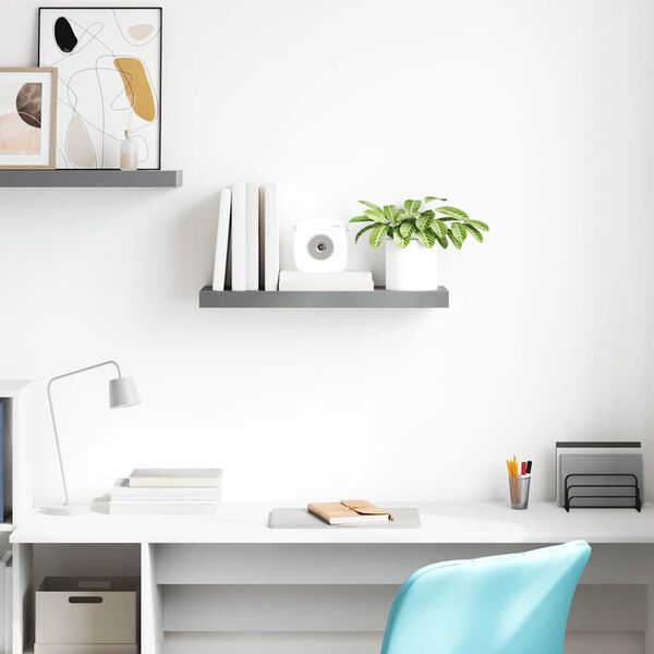 vidaXL Schweberegal Grau 60x23,5x3,8 cm MDF