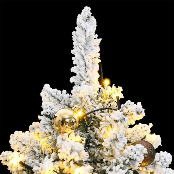 vidaXL K&uuml;nstlicher Weihnachtsbaum Klappbar 150 LEDs & Kugeln 150 cm