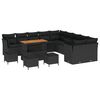 vidaXL Gartensofa-set 14 stk. Schwarz Poly-Rattan