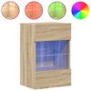 vidaXL Wandschr&auml;nke mit LED-Leuchten f&uuml;r TV 2 Stk. Sonoma-Eiche