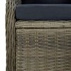 vidaXL Verstellbarer Gartensessel mit Auflagen Poly Rattan Braun