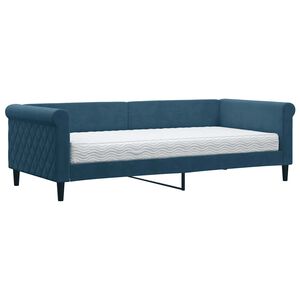 vidaXL Tagesbett mit Matratze Blau 90x200 cm Samt