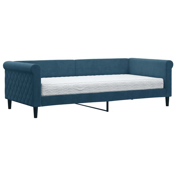 vidaXL Tagesbett mit Matratze Blau 90x200 cm Samt