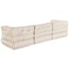 vidaXL Modulares Sofa 3 pcs Creme Stoff