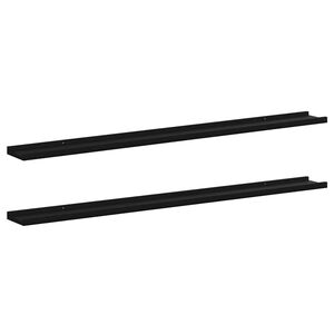 vidaXL Wandregale 2 Stk. Schwarz 115x9x3 cm