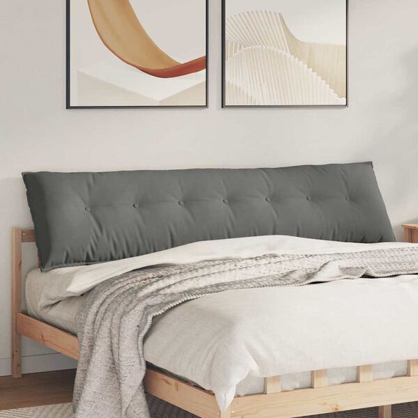 vidaXL R&uuml;ckenkissen Dunkelgrau 200 x 50 cm Mikrofaserstoff