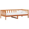 vidaXL Tag-Bett mit Kopfteil Wachsbraun und Wei&szlig; 90 x 200 cm