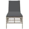 vidaXL Sonnenliege mit Auflage Hellgrau Poly Rattan