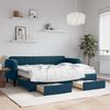 vidaXL Tagesbett Ausziehbar mit Schubladen Blau 80x200 cm Samt
