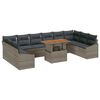 vidaXL Garten-Sofa-Set 11 Stk. Grau Poly Rattan