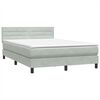 vidaXL Boxspringbett mit Matratze Hellgrau 140x220 cm Samt