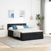 vidaXL Ottomane Bett mit Matratze & LEDs Schwarz 140x190 cm Stoff