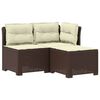 vidaXL 3-Sitzer Garten Sofa mit Kissen Rattan-Look PP Braun