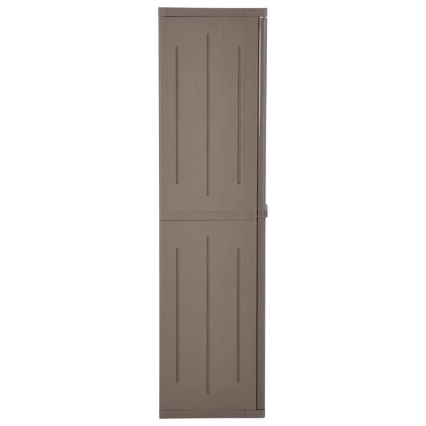 vidaXL Gartenschrank Braun 65x45x172 cm PP Holz-Optik