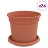 vidaXL Blument&ouml;pfe 24 pcs Ziegelrot &Oslash; 15 x 12 cm Kunststoff