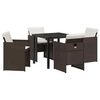 vidaXL Garten Essgruppe 5 Stk. Braun Poly-Rattan