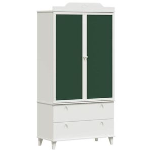 vidaXL Kreidetafel Kleiderschrank mit T&uuml;r ROROS Wei&szlig; 90 x 45 x 180 cm