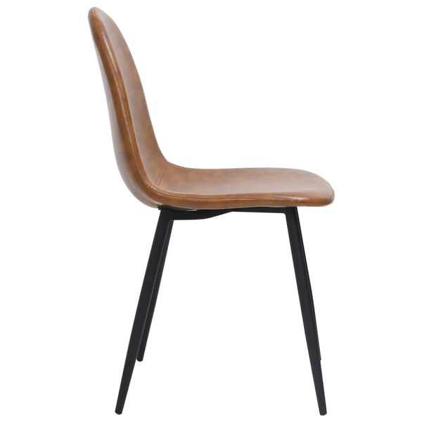 vidaXL Esszimmerst&uuml;hle 2 Stk. 45x53,5x83 cm Gl&auml;nzend Braun Kunstleder
