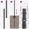 vidaXL Zaun mit Pfosten Grau 1,2 x 100 m Stahl und PVC