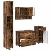 vidaXL Badezimmerm&ouml;bel-Set 4 Stk. R&auml;uchereiche Sperrholz und Metall